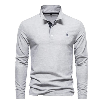 Camisa Polo de Manga Larga para Hombre con Tejido Transpirable | Ideal para Primavera y Otoño