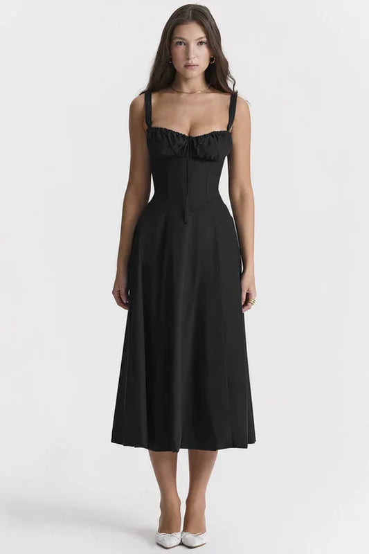 Vestido Midi con Corsé y Cordones | Ideal para Primavera y Verano