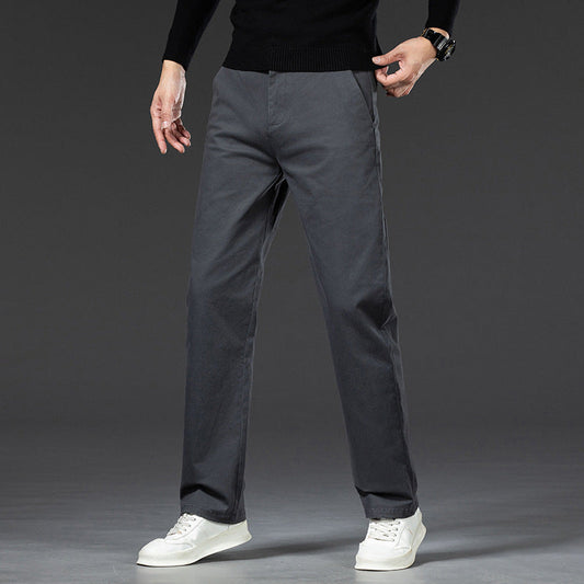 Pantalones Rectos de Algodón Grueso para Hombres – Ideales para el Invierno