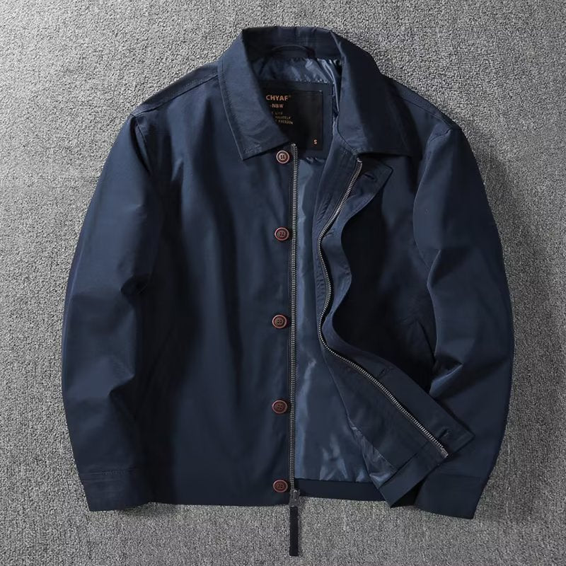 Chaqueta de Nylon Impermeable con Cuello de Solapa y Forro de Algodón | Ideal para Primavera y Otoño