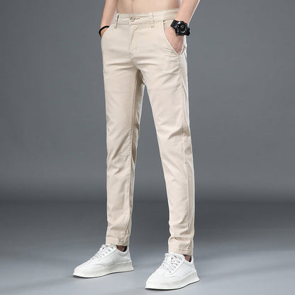 Pantalones de Traje de Pierna Recta para Hombre con Cierre de Cremallera Ideales para Primavera y Otoño