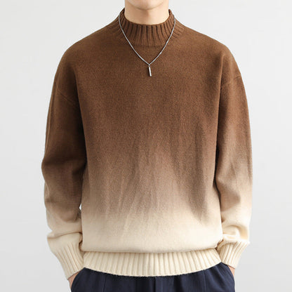 Suéter de Punto con Efecto Gradiente y Mangas Largas Ideal para Otoño