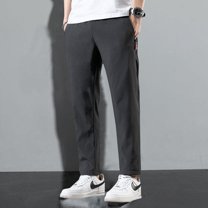 Pantalones Holgados Rectos de Seda Helada para Hombre, Ideales para el Verano