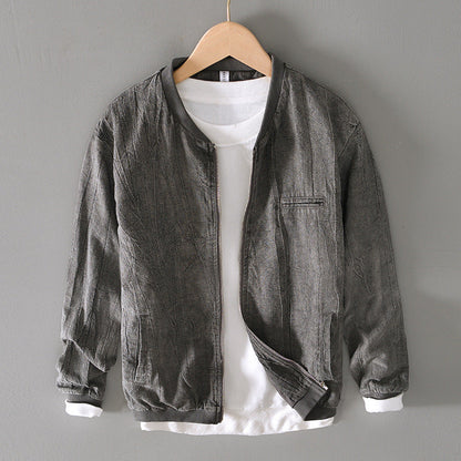 Top de Manga Larga de Algodón-Lino de Corte Suelto y Color Sólido | Ideal para Otoño