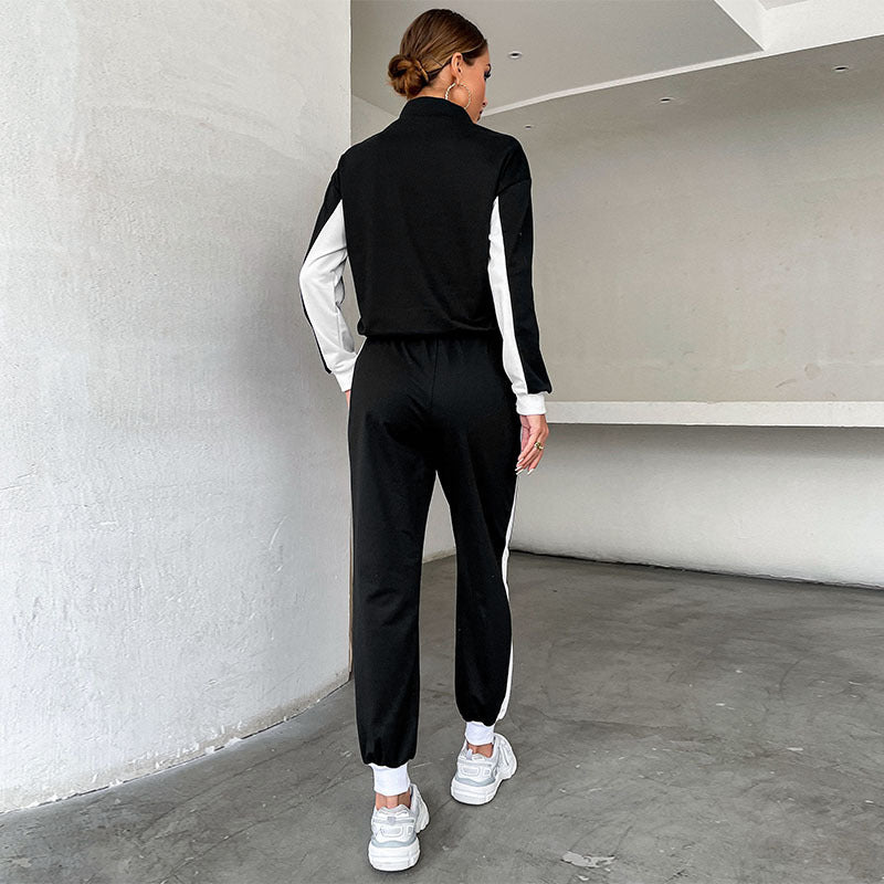 Conjunto de Suéter y Pantalones con Cuello Alto a Contraste | Ideal para Primavera y Otoño