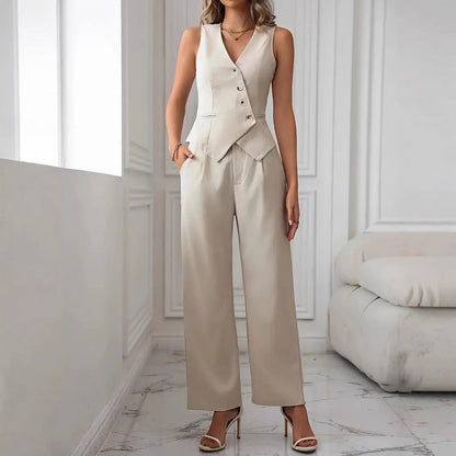 Chaleco sin mangas y conjunto de pantalones | Ideal para primavera y verano