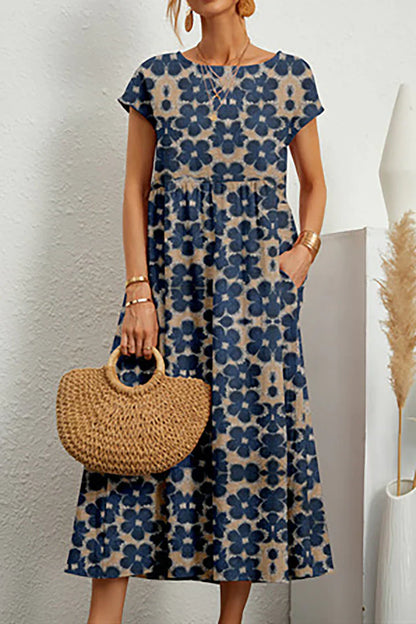 Vestido sin mangas con estampado y cuello redondo | Ideal para el verano