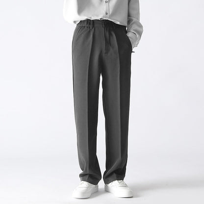 Pantalones Holgados de Pierna Recta para Hombres en Tela de Poliéster – Ideales para Otoño e Invierno