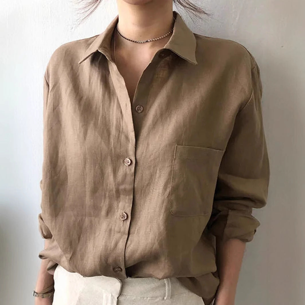 Camisa Holgada de Manga Larga con Bolsillo | Ideal para Otoño e Invierno
