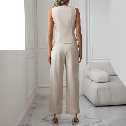 Chaleco sin mangas y conjunto de pantalones | Ideal para primavera y verano