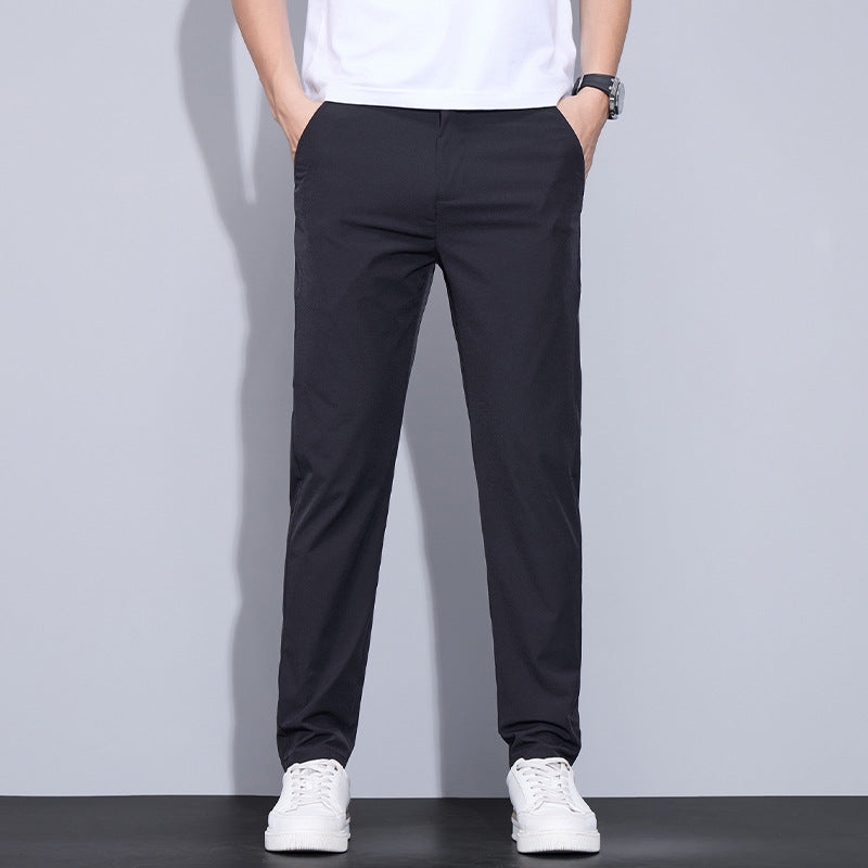 Pantalones Rectos de Seda Helada para Hombre – Ideales para el Verano