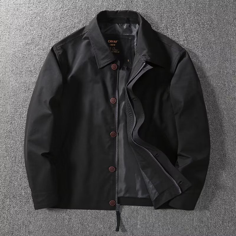 Chaqueta de Nylon Impermeable con Cuello de Solapa y Forro de Algodón | Ideal para Primavera y Otoño