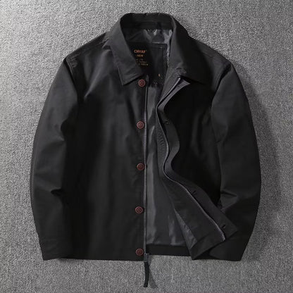 Chaqueta de Nylon Impermeable con Cuello de Solapa y Forro de Algodón | Ideal para Primavera y Otoño