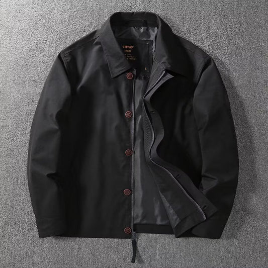 Chaqueta de Nylon Impermeable con Cuello de Solapa y Forro de Algodón | Ideal para Primavera y Otoño