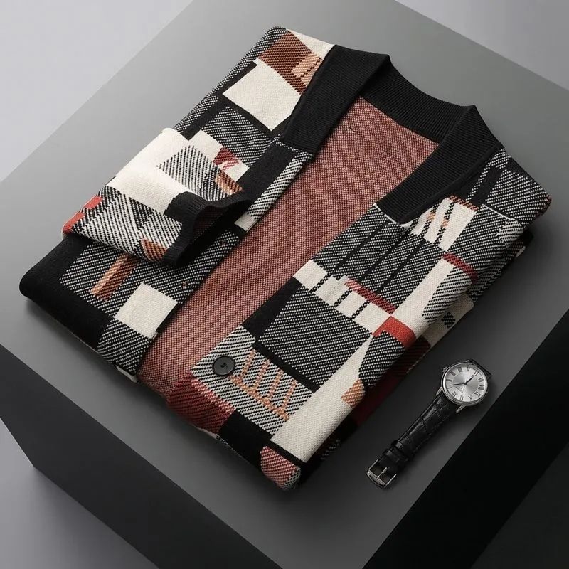 Suéter de Manga Larga con Camuflaje Geométrico Ideal para Primavera y Otoño