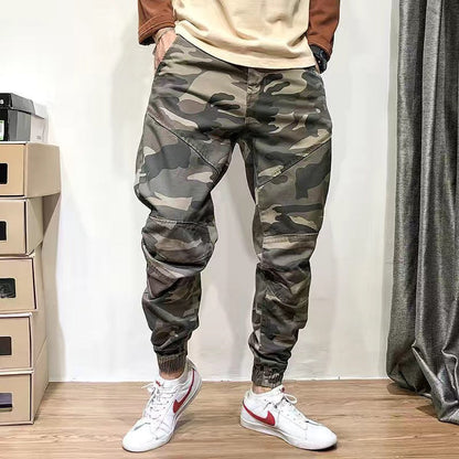 Pantalones de Trabajo para Hombre con Estampado de Camuflaje y Puños de Tobillo, Forrados de Lana, Ideales para Primavera y Otoño