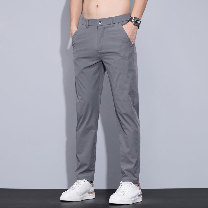 Pantalones Rectos de Seda Helada para Hombre – Ideales para el Verano