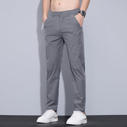 Pantalones Rectos de Seda Helada para Hombre – Ideales para el Verano