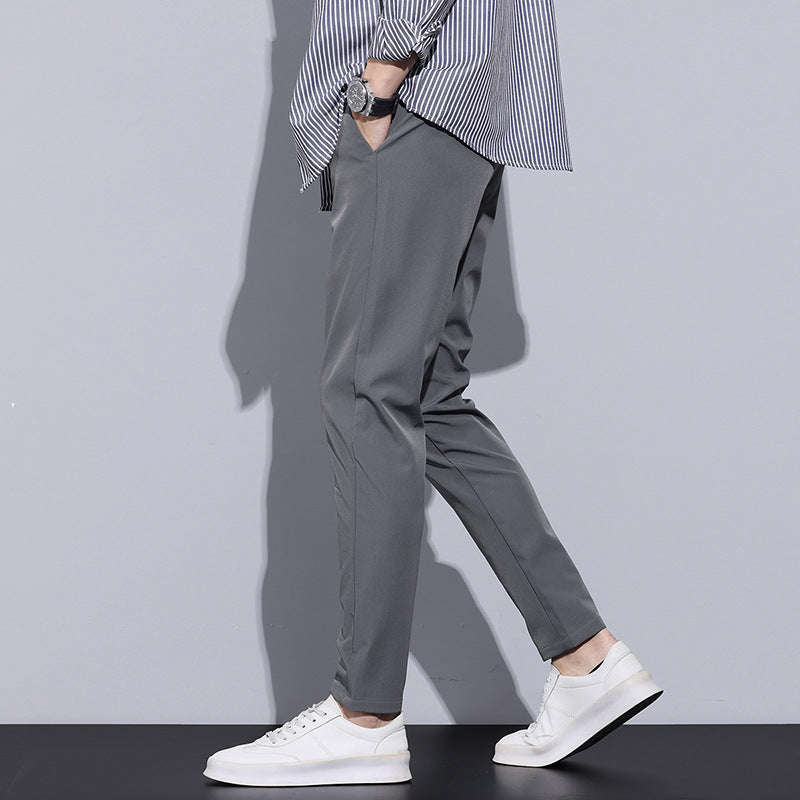 Pantalones Rectos y Ajustados con Elástico Ideales para Otoño e Invierno