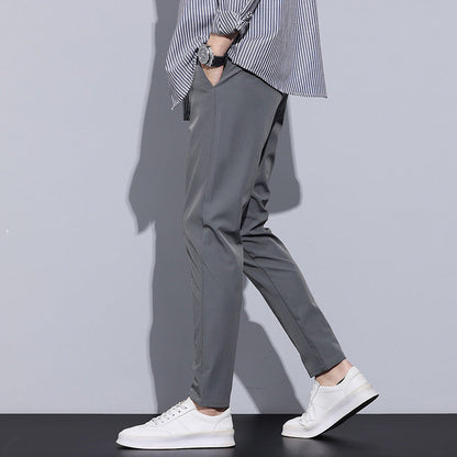 Pantalones Rectos y Ajustados con Elástico Ideales para Otoño e Invierno