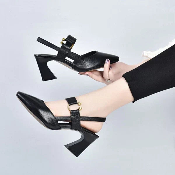 Zapatos de Tacón Ortopédicos con Punta Fina y Cuero Vegano Transpirable | Ideales para Primavera y Verano
