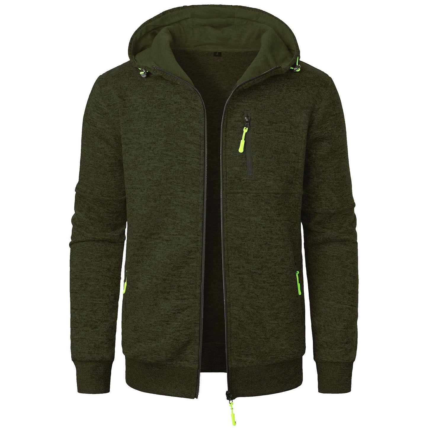 Cárdigan Jacquard con Capucha para Hombre, Ideal para Otoño