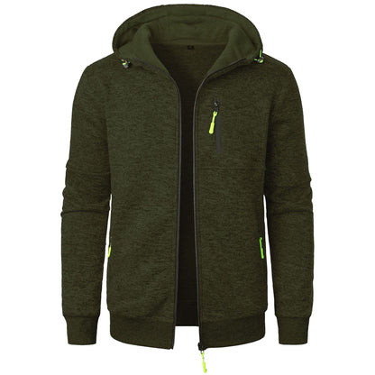 Cárdigan Jacquard con Capucha para Hombre, Ideal para Otoño