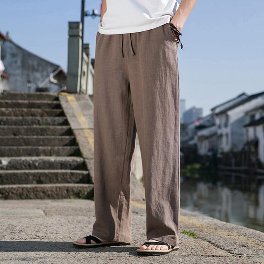 Pantalones Holgados de Lino y Algodón para Hombre, Ideales para Primavera