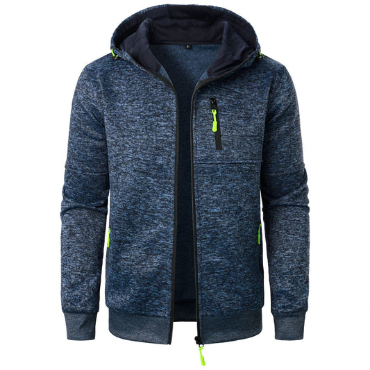 Cárdigan Jacquard con Capucha para Hombre, Ideal para Otoño