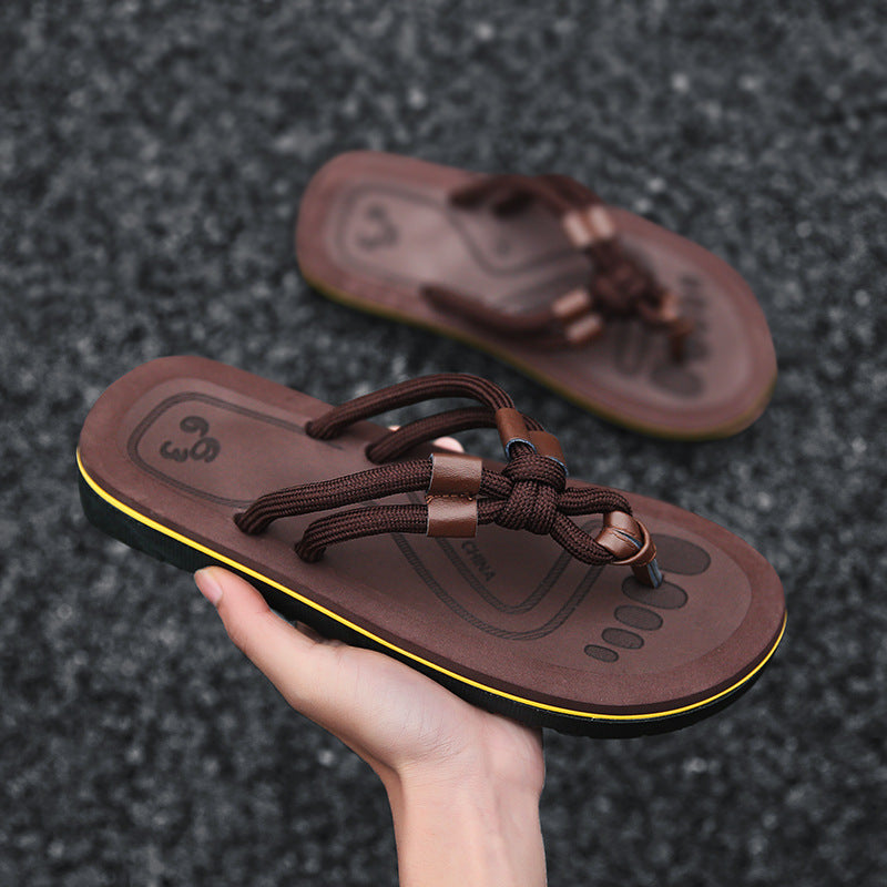 Chanclas de Playa con Diseño de Espiga y Tacón Bajo | Ideal para el Verano