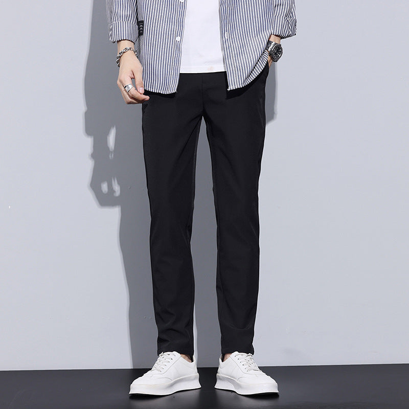 Pantalones Rectos y Ajustados con Elástico Ideales para Otoño e Invierno