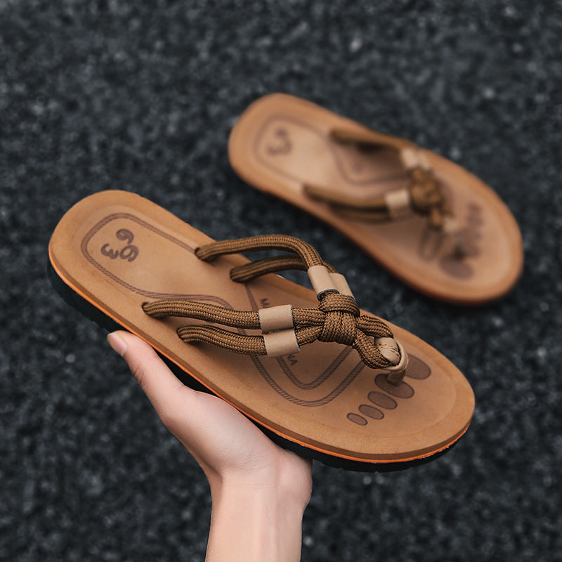 Chanclas de Playa con Diseño de Espiga y Tacón Bajo | Ideal para el Verano