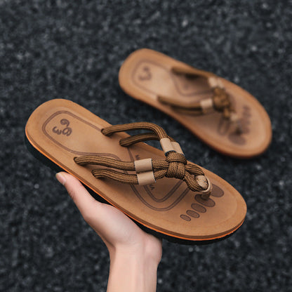 Chanclas de Playa con Diseño de Espiga y Tacón Bajo | Ideal para el Verano