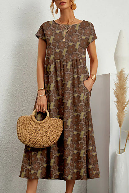 Vestido sin mangas con estampado y cuello redondo | Ideal para el verano
