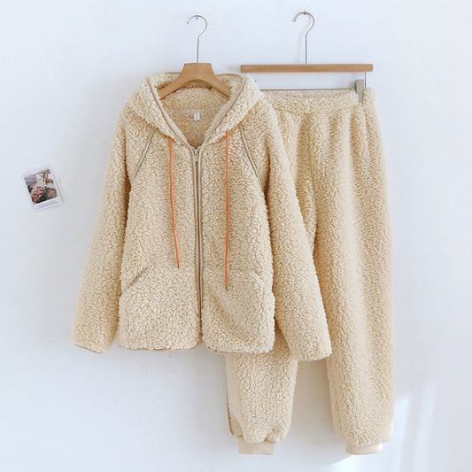 Conjunto de Ropa de Casa con Capucha de Franela | Ideal para Otoño e Invierno