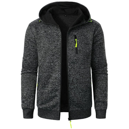 Cárdigan Jacquard con Capucha para Hombre, Ideal para Otoño
