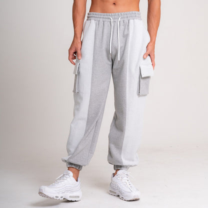 Pantalones Holgados con Múltiples Bolsillos y Cordón para Hombre – Ideales para Otoño e Invierno