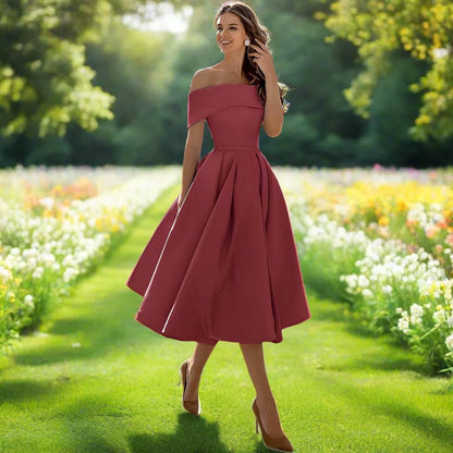 Vestido Midi de Satén sin Tirantes con Ajuste Fluido | Ideal para el Verano