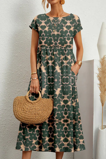 Vestido sin mangas con estampado y cuello redondo | Ideal para el verano