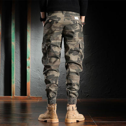 Pantalones de Trabajo para Hombre con Estampado de Camuflaje y Puños de Tobillo, Forrados de Lana, Ideales para Primavera y Otoño