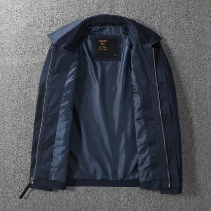 Chaqueta de Nylon Impermeable con Cuello de Solapa y Forro de Algodón | Ideal para Primavera y Otoño