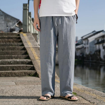 Pantalones Holgados de Lino y Algodón para Hombre, Ideales para Primavera