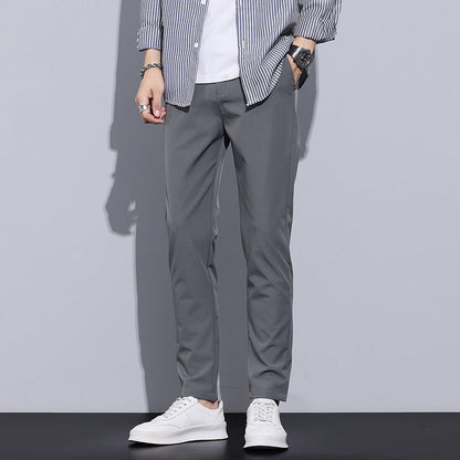 Pantalones Rectos y Ajustados con Elástico Ideales para Otoño e Invierno