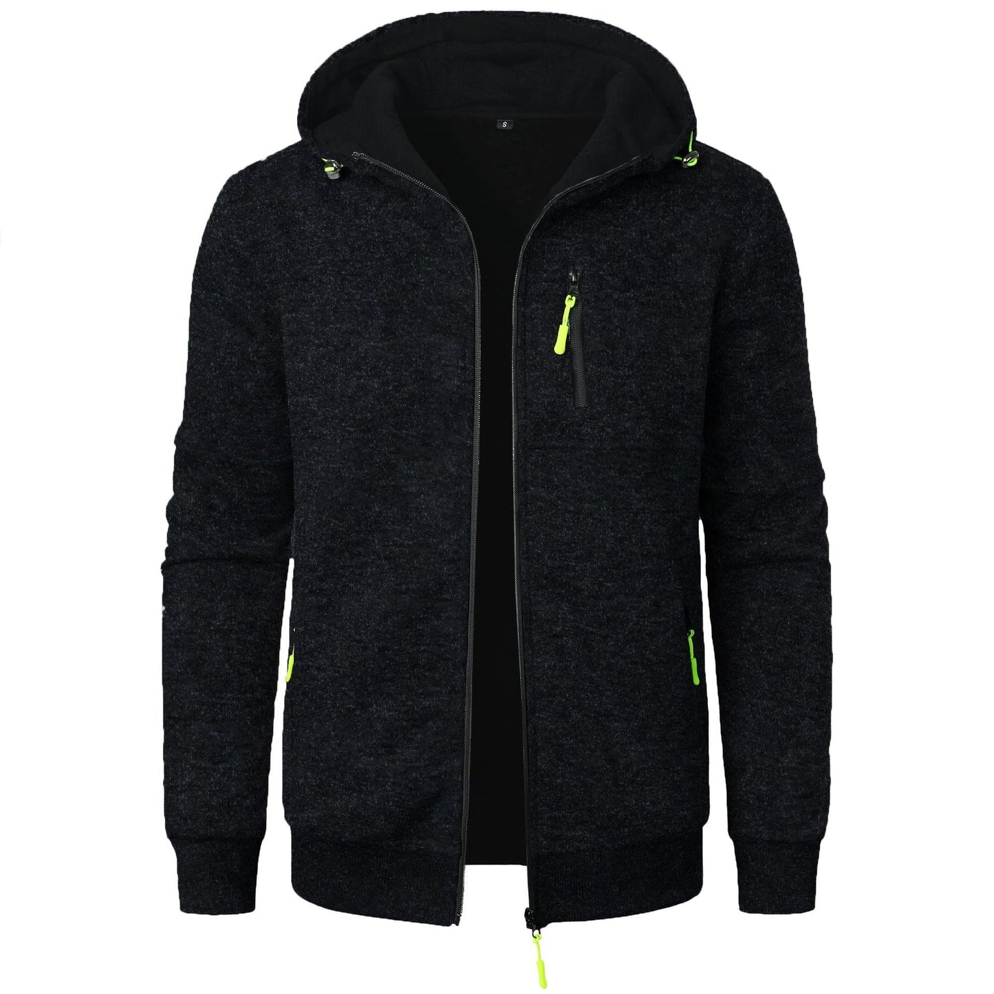 Cárdigan Jacquard con Capucha para Hombre, Ideal para Otoño