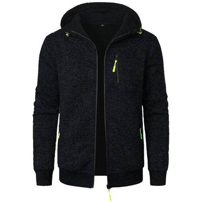 Cárdigan Jacquard con Capucha para Hombre, Ideal para Otoño