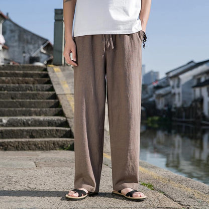 Pantalones Holgados de Lino y Algodón para Hombre, Ideales para Primavera