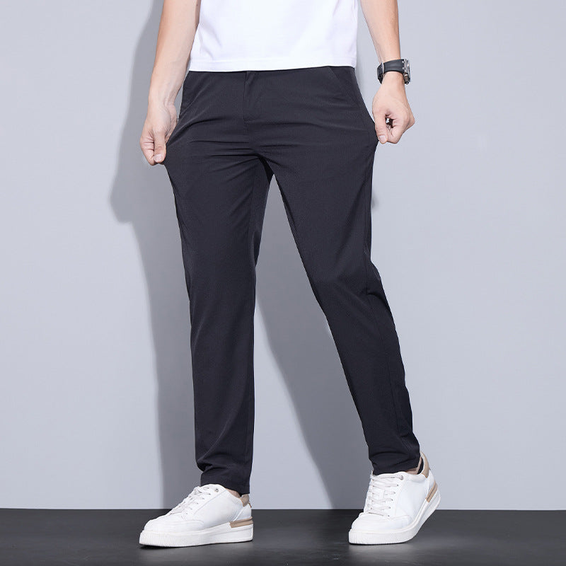 Pantalones Rectos de Seda Helada para Hombre – Ideales para el Verano
