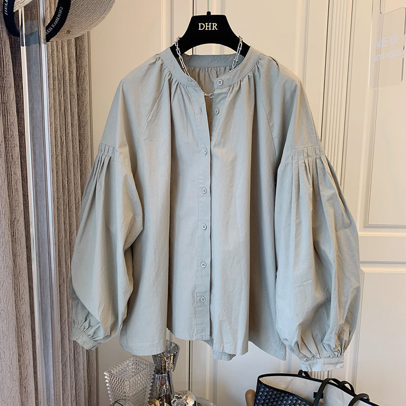 Blusa Plisada con Cuello en V y Mangas Farol | Ideal para Primavera