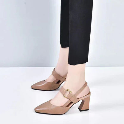 Zapatos de Tacón Ortopédicos con Punta Fina y Cuero Vegano Transpirable | Ideales para Primavera y Verano