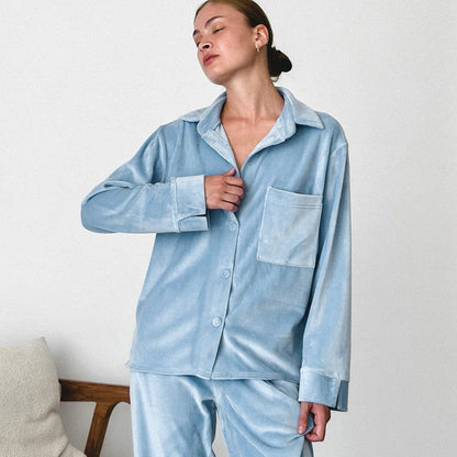 Conjunto de Pijama de Cardigán de Manga Larga Tejido | Ideal para Todas las Estaciones